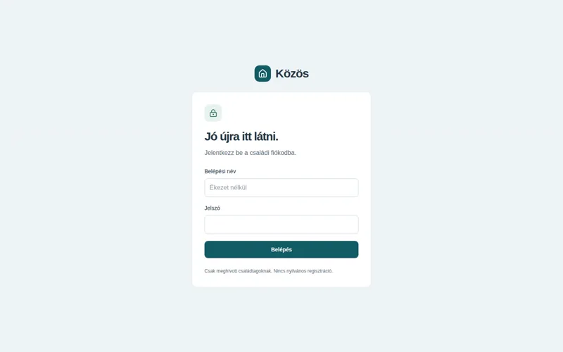 Közös — valódi képernyőkép